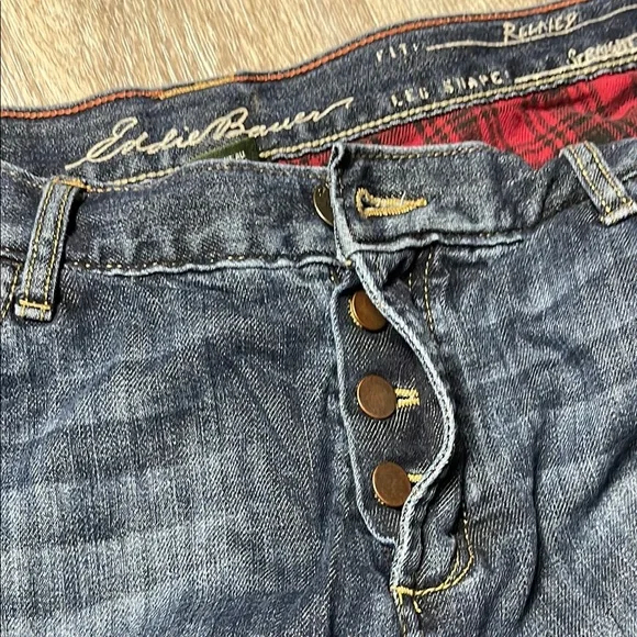 Eddie Bauer Flannel Lined Women's Relaxed Fit Straight Leg Jeans Size 10 - Picture 10 of 15